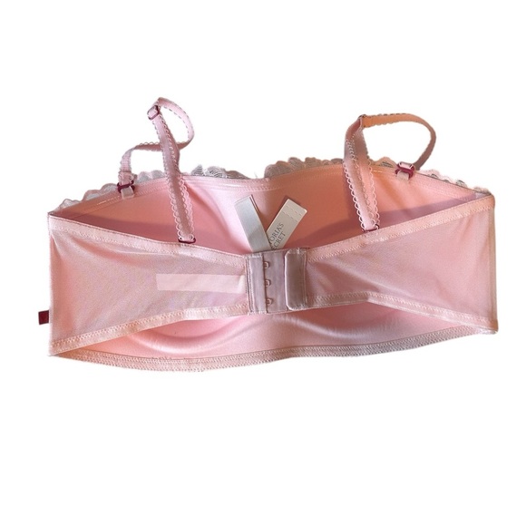 Victoria’s Secret Lined Bandeau Lace Adjustable Bralette Size M Petal Pink NWT - Picture 4 of 7
